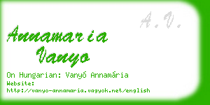 annamaria vanyo business card