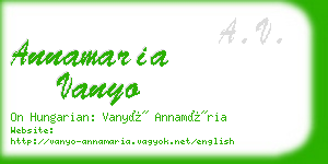 annamaria vanyo business card